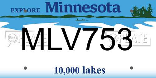 MLV753 Minnesota License Plate