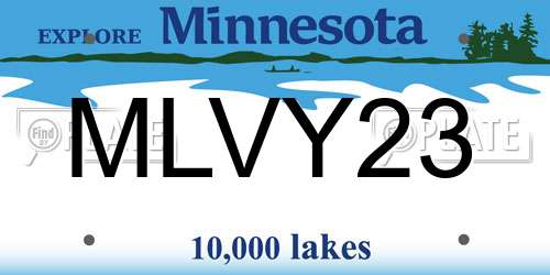 MLVY23 Minnesota License Plate