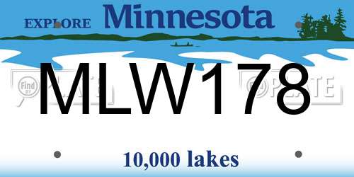 MLW178 Minnesota License Plate