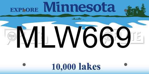 MLW669 Minnesota License Plate