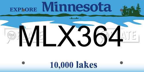 MLX364 Minnesota License Plate