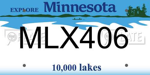 MLX406 Minnesota License Plate