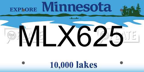 MLX625 Minnesota License Plate