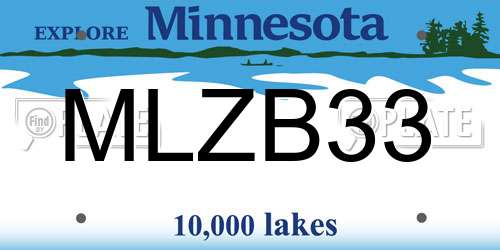 MLZB33 Minnesota License Plate