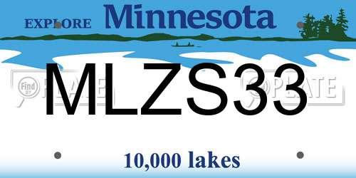 MLZS33 Minnesota License Plate