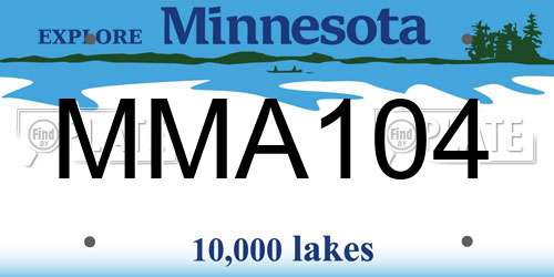 MMA104 Minnesota License Plate
