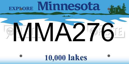 MMA276 Minnesota License Plate