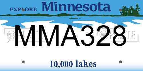 MMA328 Minnesota License Plate