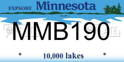 MMB190 Minnesota License Plate