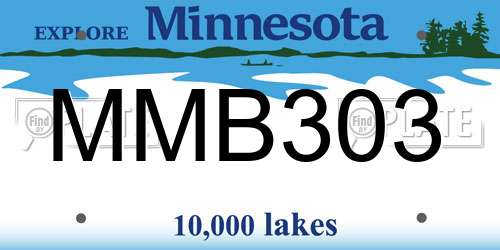 MMB303 Minnesota License Plate