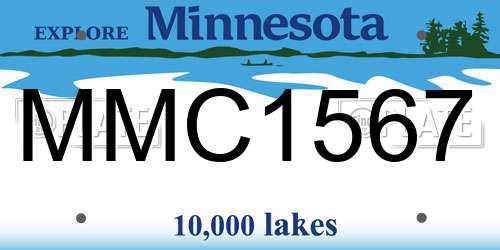 MMC1567 Minnesota License Plate