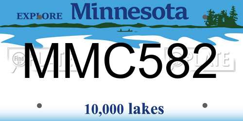 MMC582 Minnesota License Plate