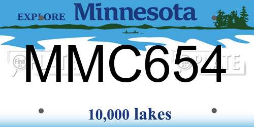 MMC654 Minnesota License Plate