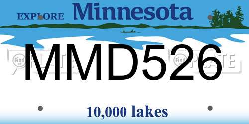 MMD526 Minnesota License Plate