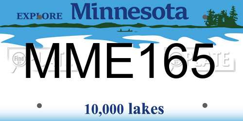 MME165 Minnesota License Plate