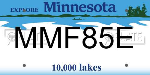 MMF85E Minnesota License Plate