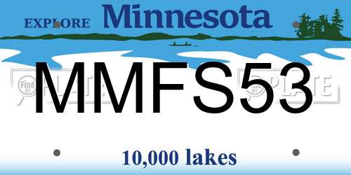 MMFS53 Minnesota License Plate