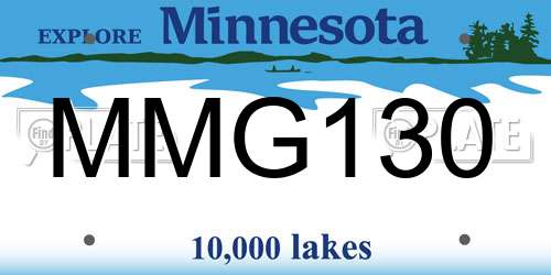 MMG130 Minnesota License Plate