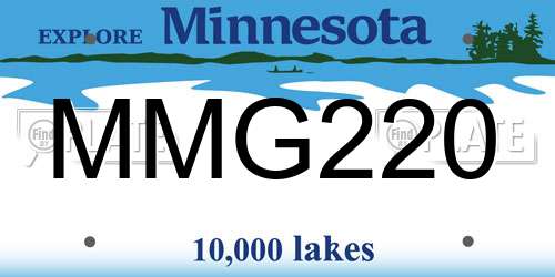 MMG220 Minnesota License Plate
