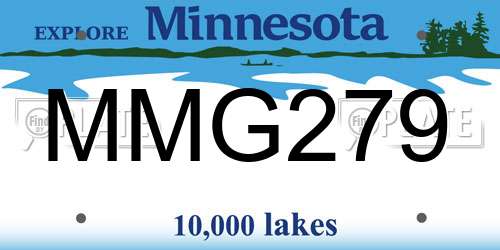 MMG279 Minnesota License Plate