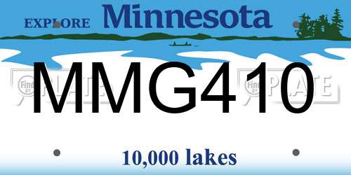 MMG410 Minnesota License Plate
