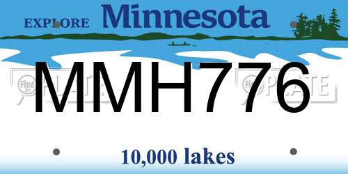 MMH776 Minnesota License Plate