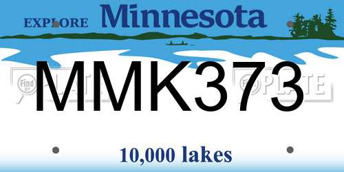 MMK373 Minnesota License Plate