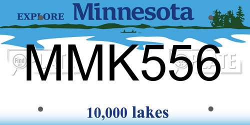 MMK556 Minnesota License Plate