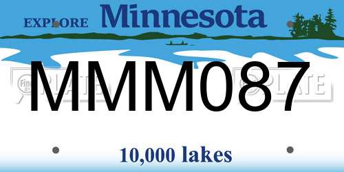 MMM087 Minnesota License Plate