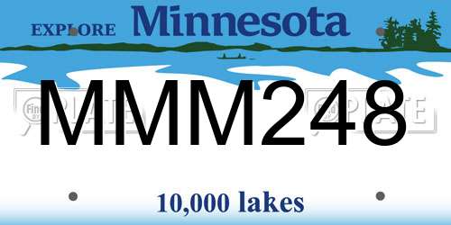 MMM248 Minnesota License Plate
