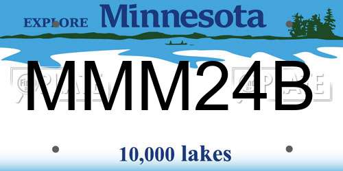 MMM24B Minnesota License Plate