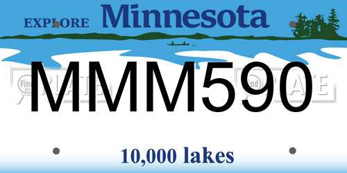 MMM590 Minnesota License Plate