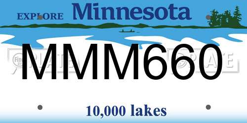 MMM660 Minnesota License Plate