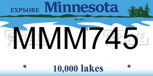MMM745 Minnesota License Plate