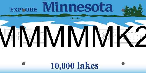 MMMMMK2 Minnesota License Plate