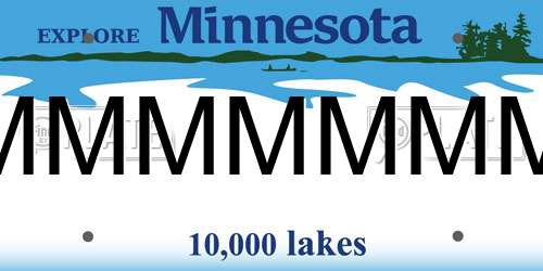 MMMMMMM Minnesota License Plate