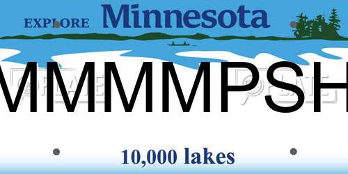 MMMMPSH Minnesota License Plate