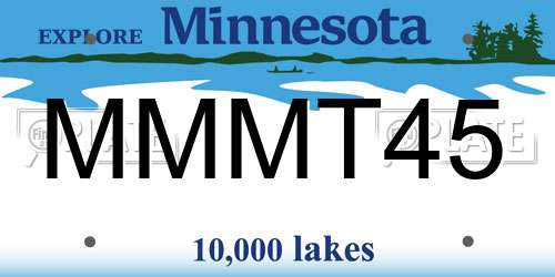 MMMT45 Minnesota License Plate