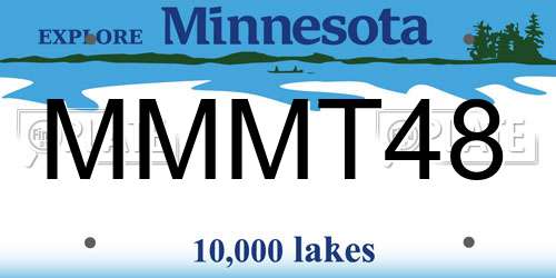 MMMT48 Minnesota License Plate