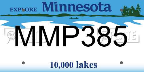 MMP385 Minnesota License Plate