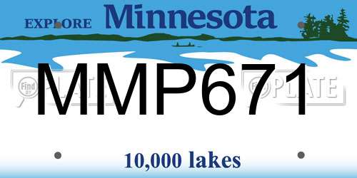 MMP671 Minnesota License Plate