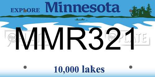 MMR321 Minnesota License Plate