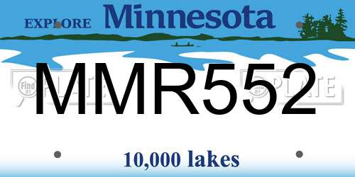 MMR552 Minnesota License Plate