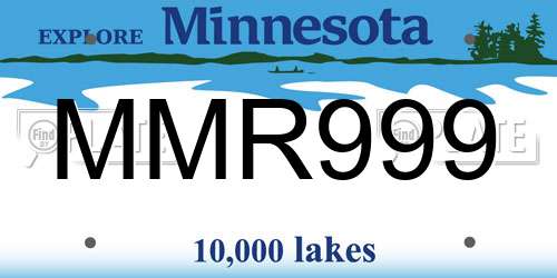 MMR999 Minnesota License Plate