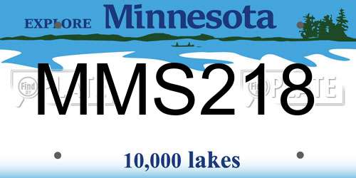 MMS218 Minnesota License Plate
