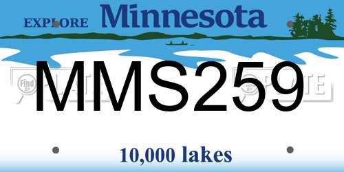 MMS259 Minnesota License Plate