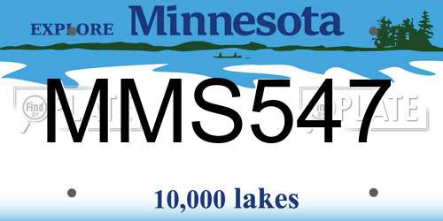 MMS547 Minnesota License Plate