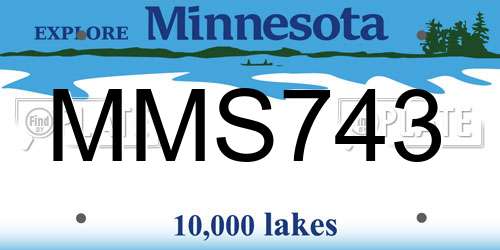 MMS743 Minnesota License Plate