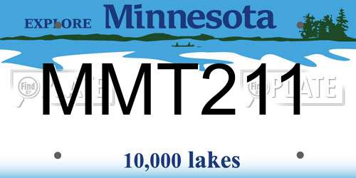 MMT211 Minnesota License Plate