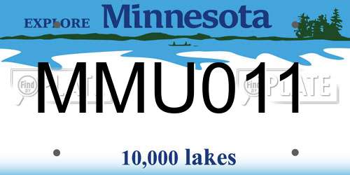 MMU011 Minnesota License Plate